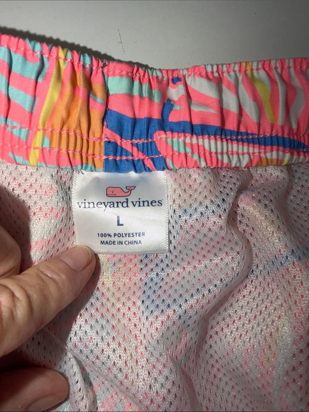 Vineyard Vines Pink Tropical Palm & Whale Print Swim Shorts